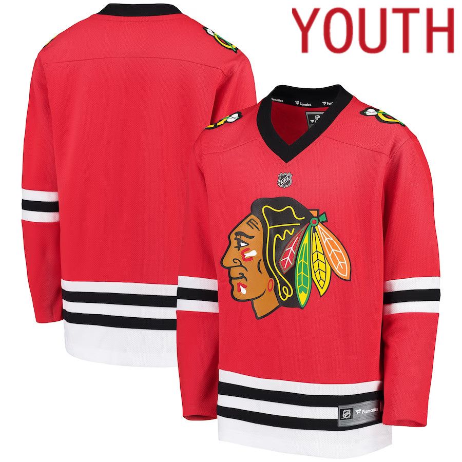 Youth Chicago Blackhawks Fanatics Branded Red Home Replica Blank NHL Jersey->customized nhl jersey->Custom Jersey